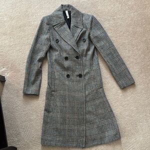 Plaid Double-Breasted Women's Coat